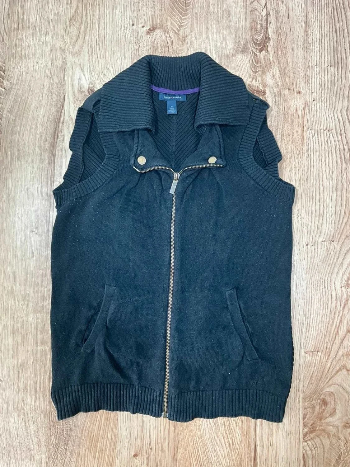 Gilet zippé Tommy hilfiger homme M 100% coton  bleu marine – photo 2